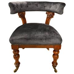 A Mahogany Victorian Period Antique Desk Chair