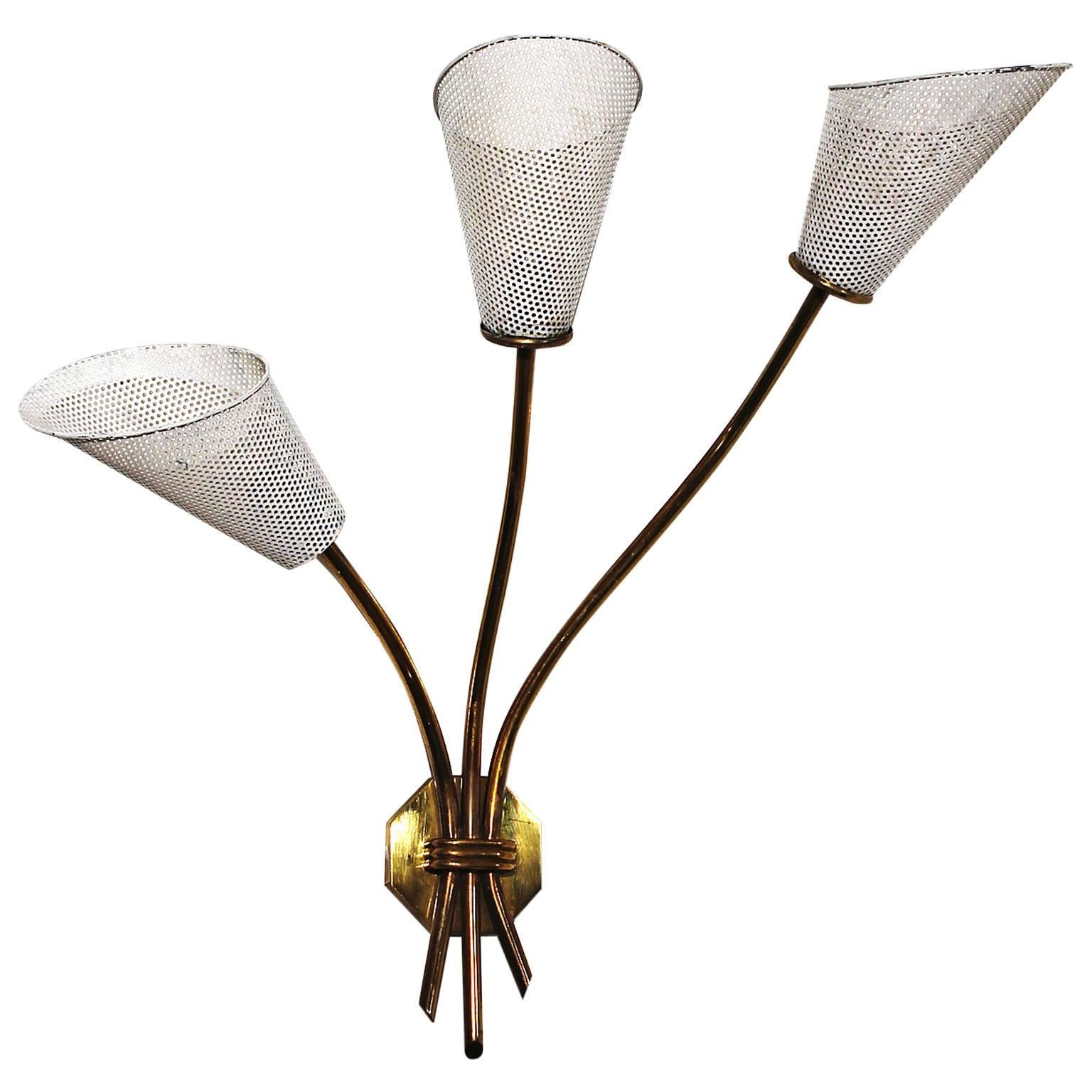 Mid-Century Modern Sconce In the Style of Mathieu Matégot - France