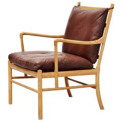 Vintage Ole Wanscher Colonial chair in oak P Jeppesen Denmark 1959