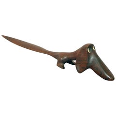 Danish Rosewood stylized Dachshund letter opener