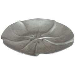 Finely Hand Hammered and Chased Aluminum Dish