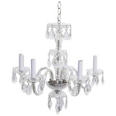 Antique Early 1900s Fully Restored Five-Arm Marie Terese Crystal Chandelier