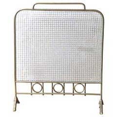 19th Century Brass and Wire Fireplace Screen, Fire Screen