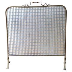 19th Century Brass Fireplace Screen, Fire Screen