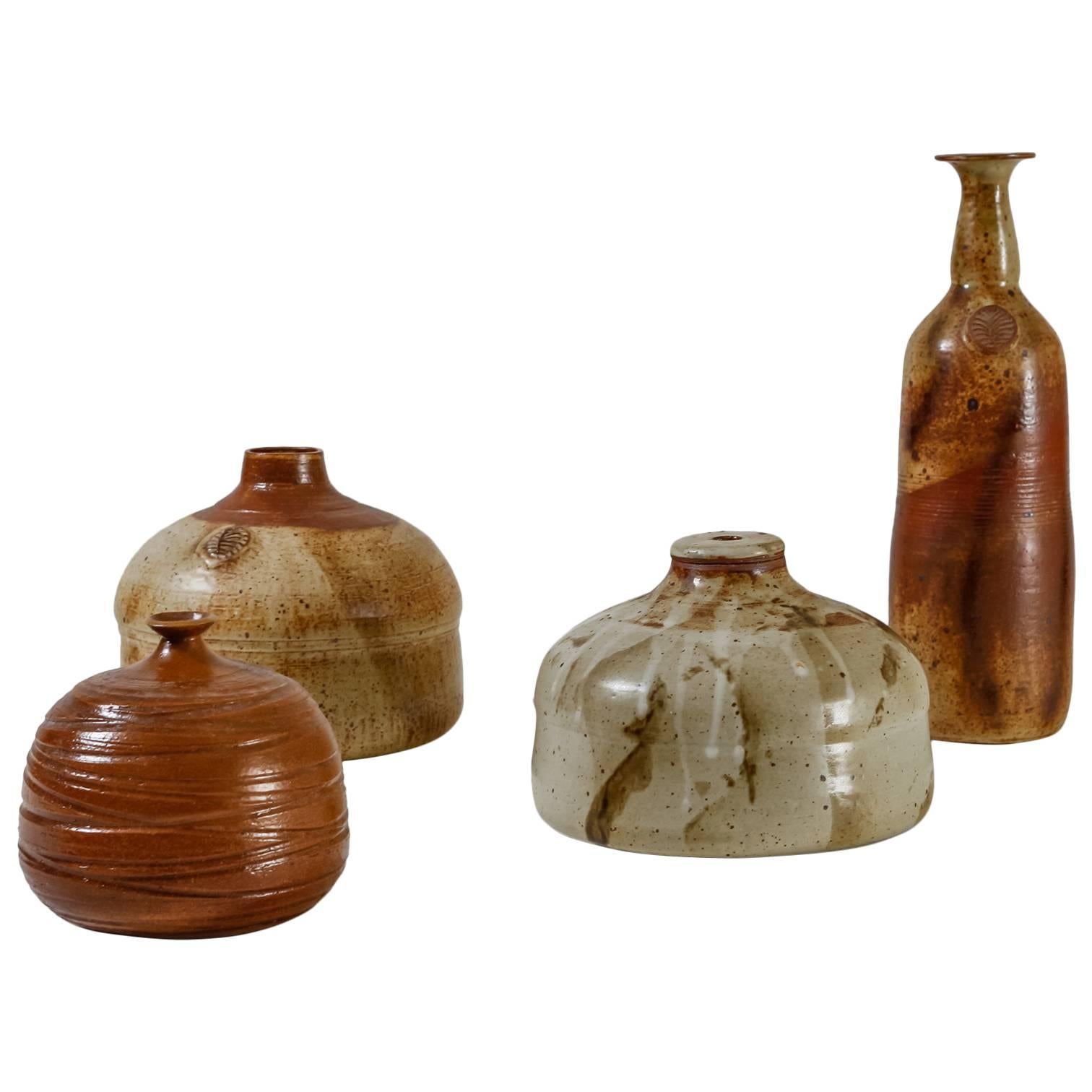 Franco Agnese Collection of Four Ceramic Vases, France, 1960s