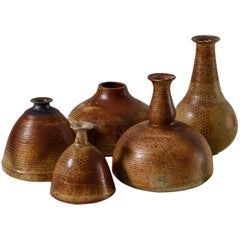 Franco Agnese Collection of Five Ceramic Vases, France, 1960s