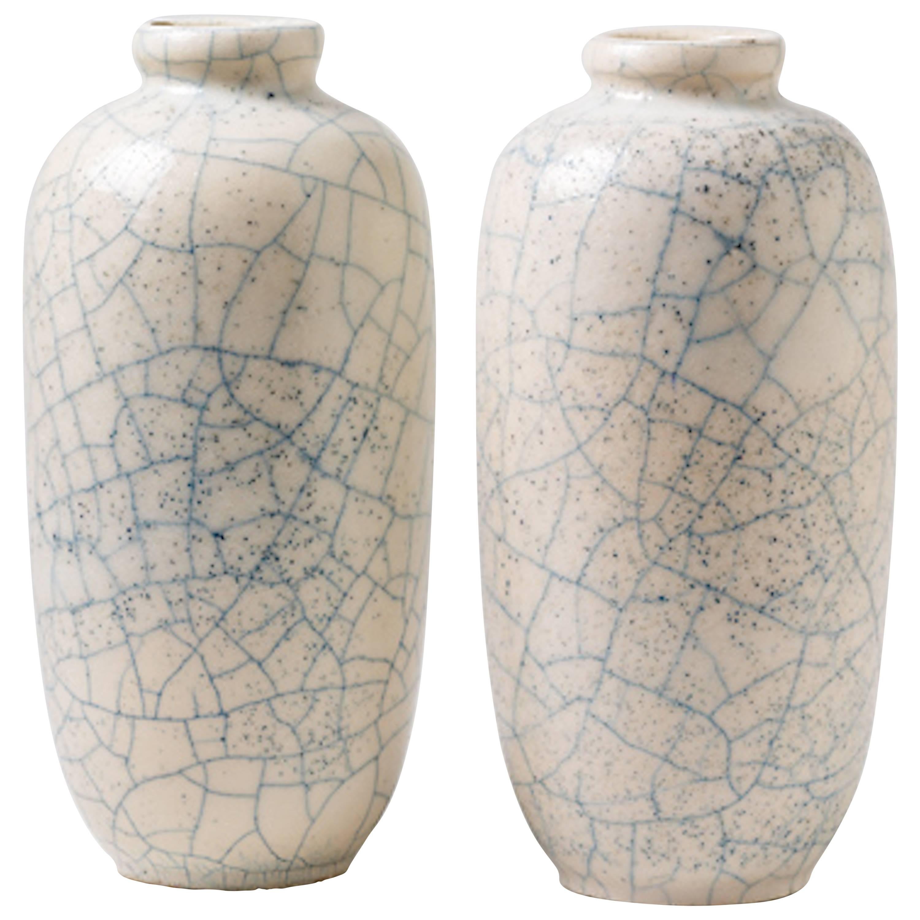 Pair of Ceramic Vases, by Georges Jaegle, 1930, Art Deco