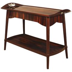 1900s Art Nouveau Dessert Table, rosewood, removable tray - France