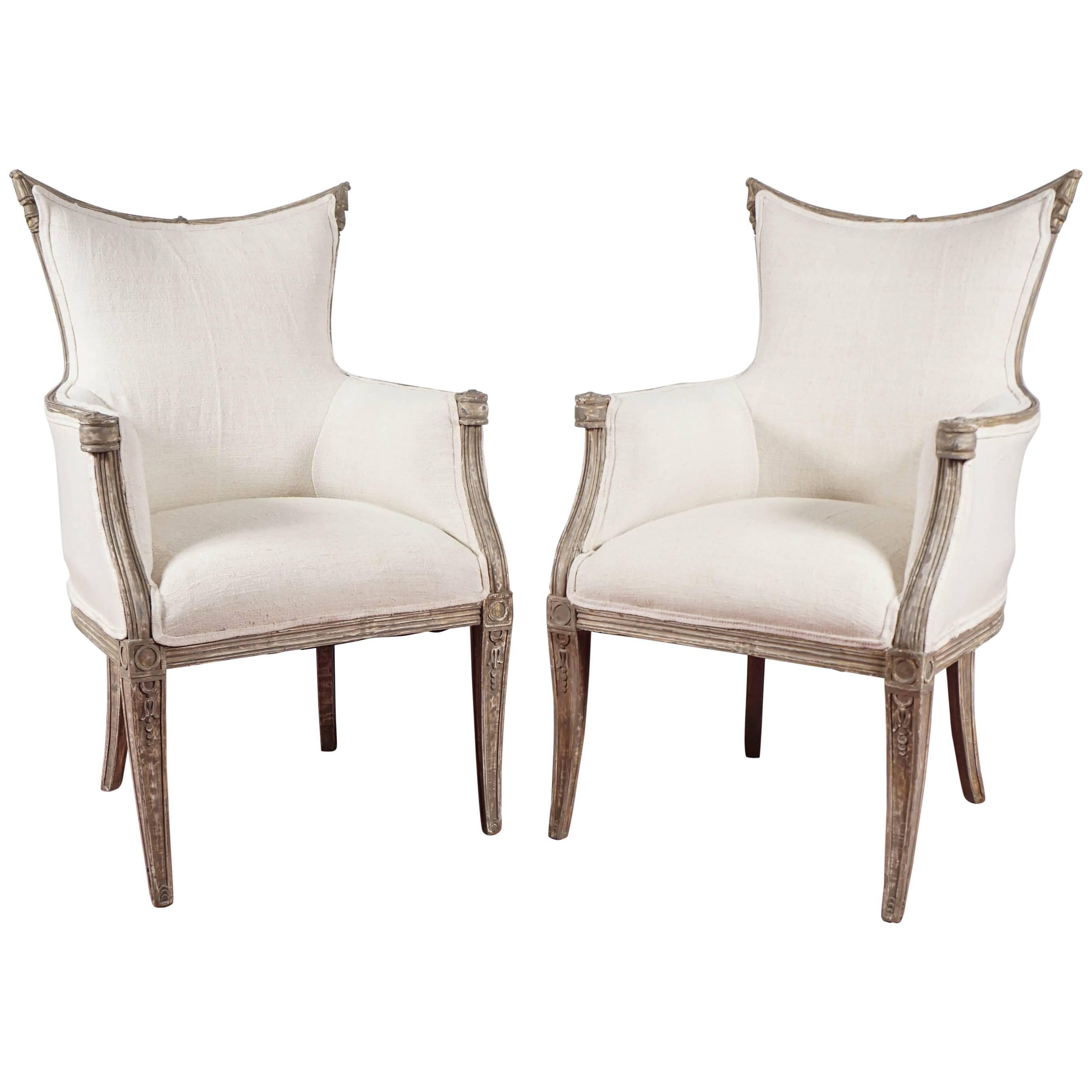 Pair of Regency Inspired Armchairs For Sale