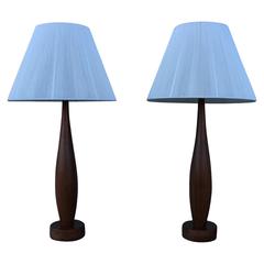 Danish Teak Tall Table Lamps