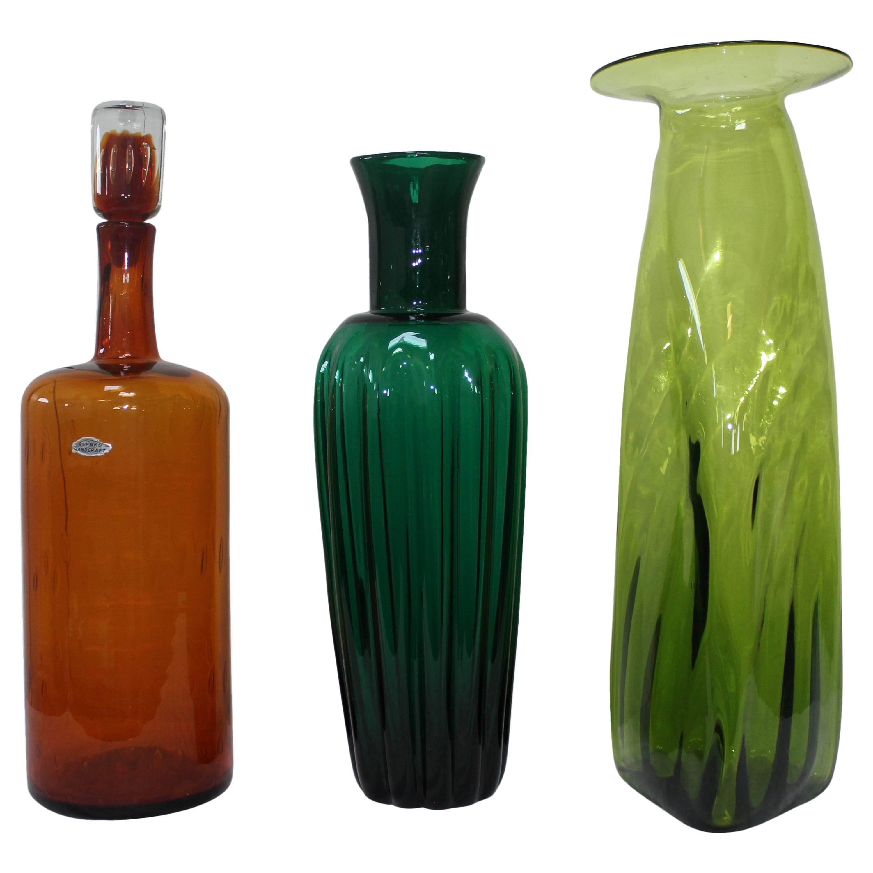 Blenko Glass Three-Piece Collection