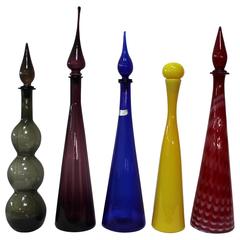 Vintage 1960s Italian Bottles with Stopper Collection