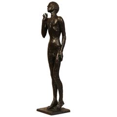 Vintage Bronze Sculpture "L'Adieu" by the Artist Edmond Moirignot