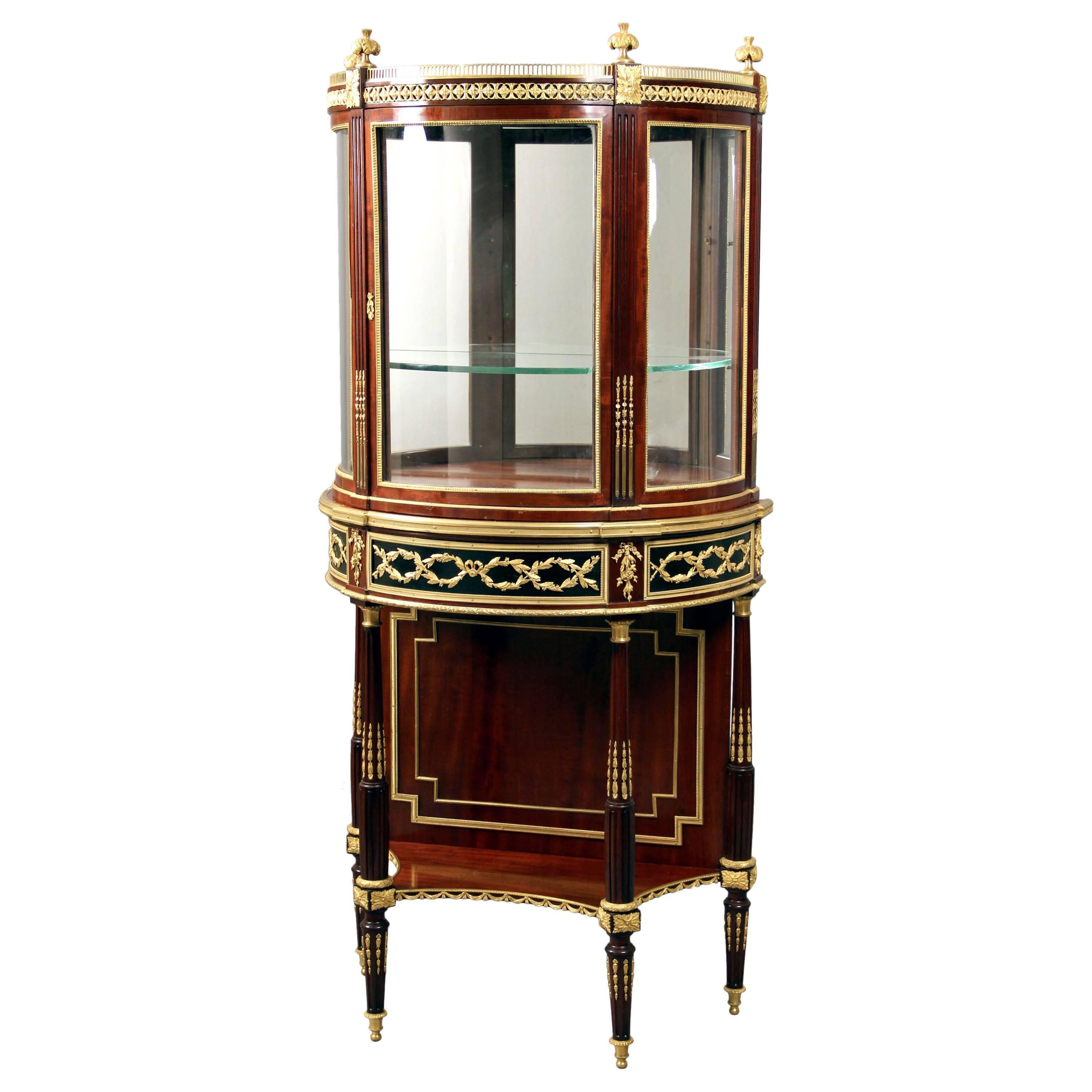 Late 19th Century Gilt Bronze-Mounted Vitrine by Victor Raulin For Sale