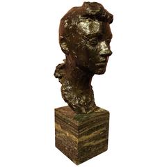 Bronze Sculpture "Feminine Portrait" by Albert Leclerc
