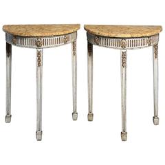 Pair of Late 19th Century Adam Style Console Tables