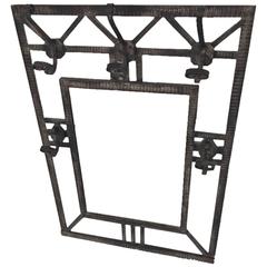 French Art Deco Mirror with Five Coat Hangers