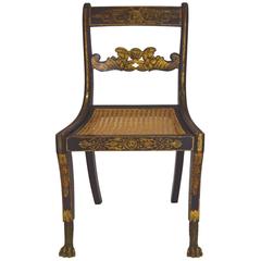 American Classical Carved and Gilt-Stenciled "Fancy" Chair, circa 1815-1820