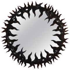 Elegant Black Lacquered Convex Mirror