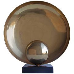 Sculptural Copper Table Lamp on a Marble Base