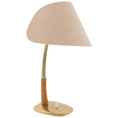 Kalmar Table Lamp "Arnold" Brass Leather, 1960s