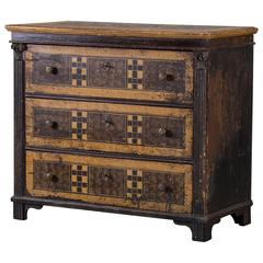 Neoclassical Painted Chest with Geometric Motifs, Austria, circa 1875