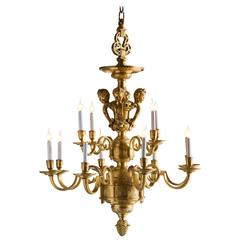 Vintage Louis XIV Bronze Doré Chandelier, by Repute Juilliard School, New York c. 1920