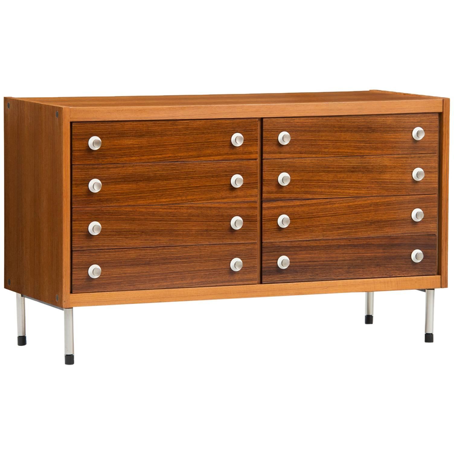 Rosewood and Teak Italian Chest of Drawers For Sale