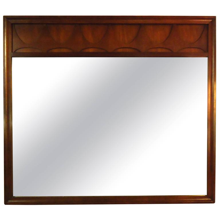 Midcentury Brasilia Mirror by Broyhill at 1stDibs