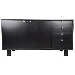 Vintage Handsome Ebonized Buffet or Credenza with Aluminum Pulls by George Nelson, 1950 