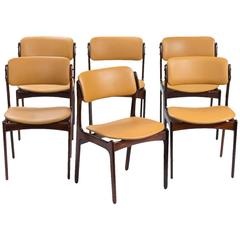 Erick Buch Set of Six Rosewood Dining Chairs