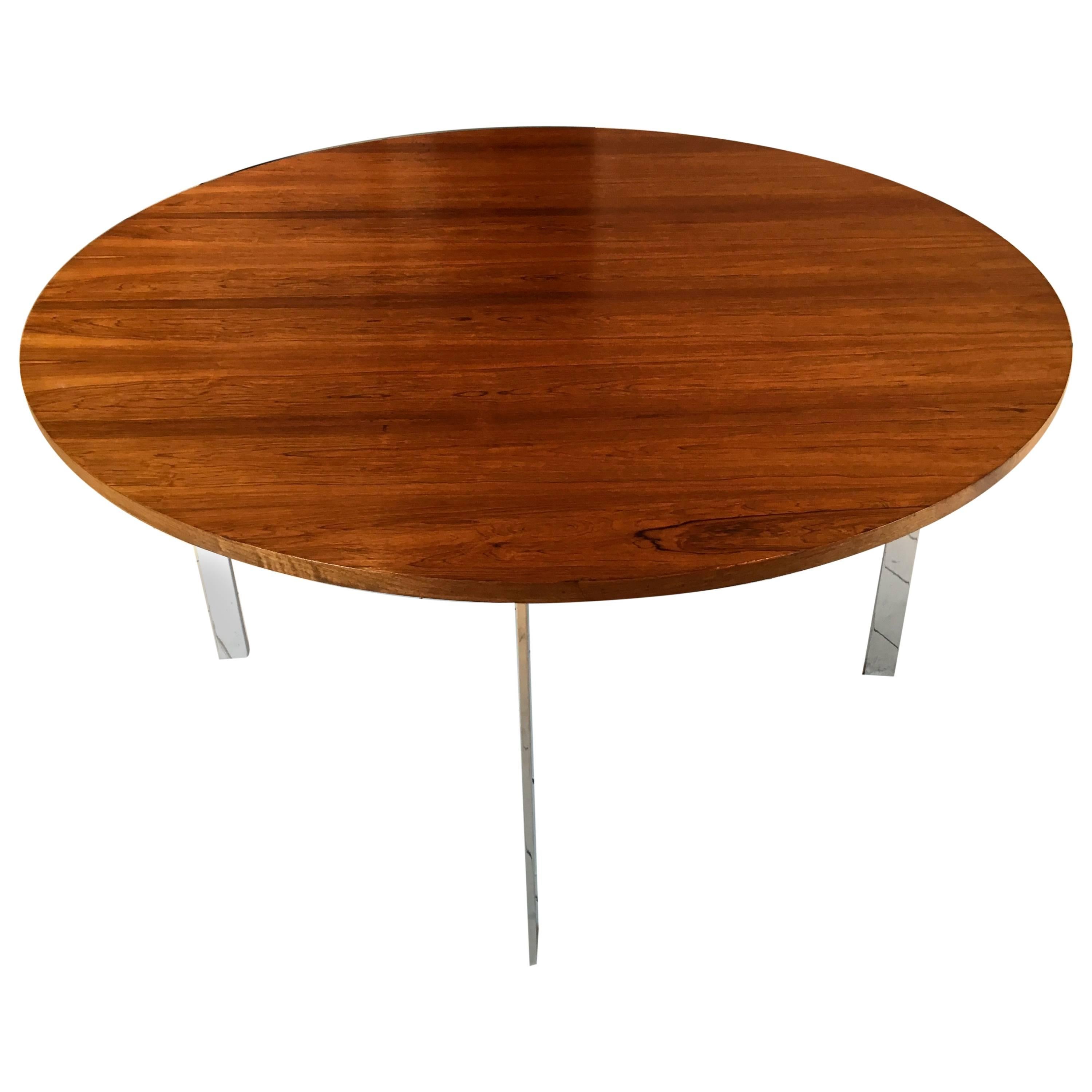 Merrow Associates Rosewood and Chromium-Plated Dining Table