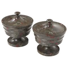 Pair of French Marble Lidded Tazza