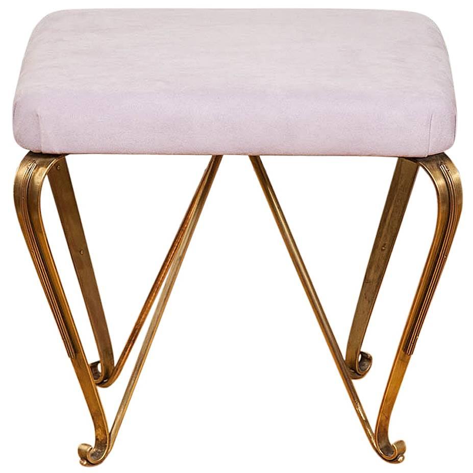 Elegant 1950s Italian Brass Stool