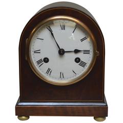 Burr Walnut Arch Top Mantel Clock