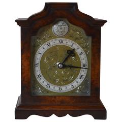 Vintage Small Burr Walnut Timepiece Mantel Clock