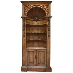 Victorian Carved Pine Corner Cabinet