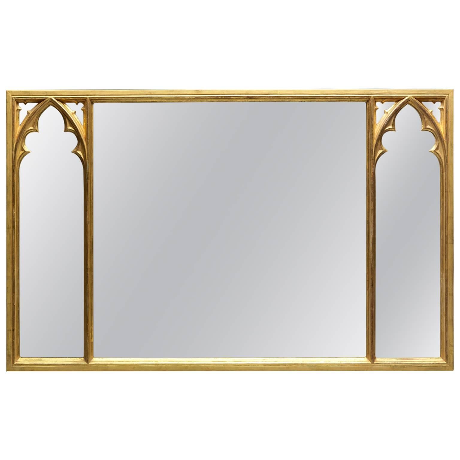 Strawberry Hill Gothic Overmantel Mirror For Sale