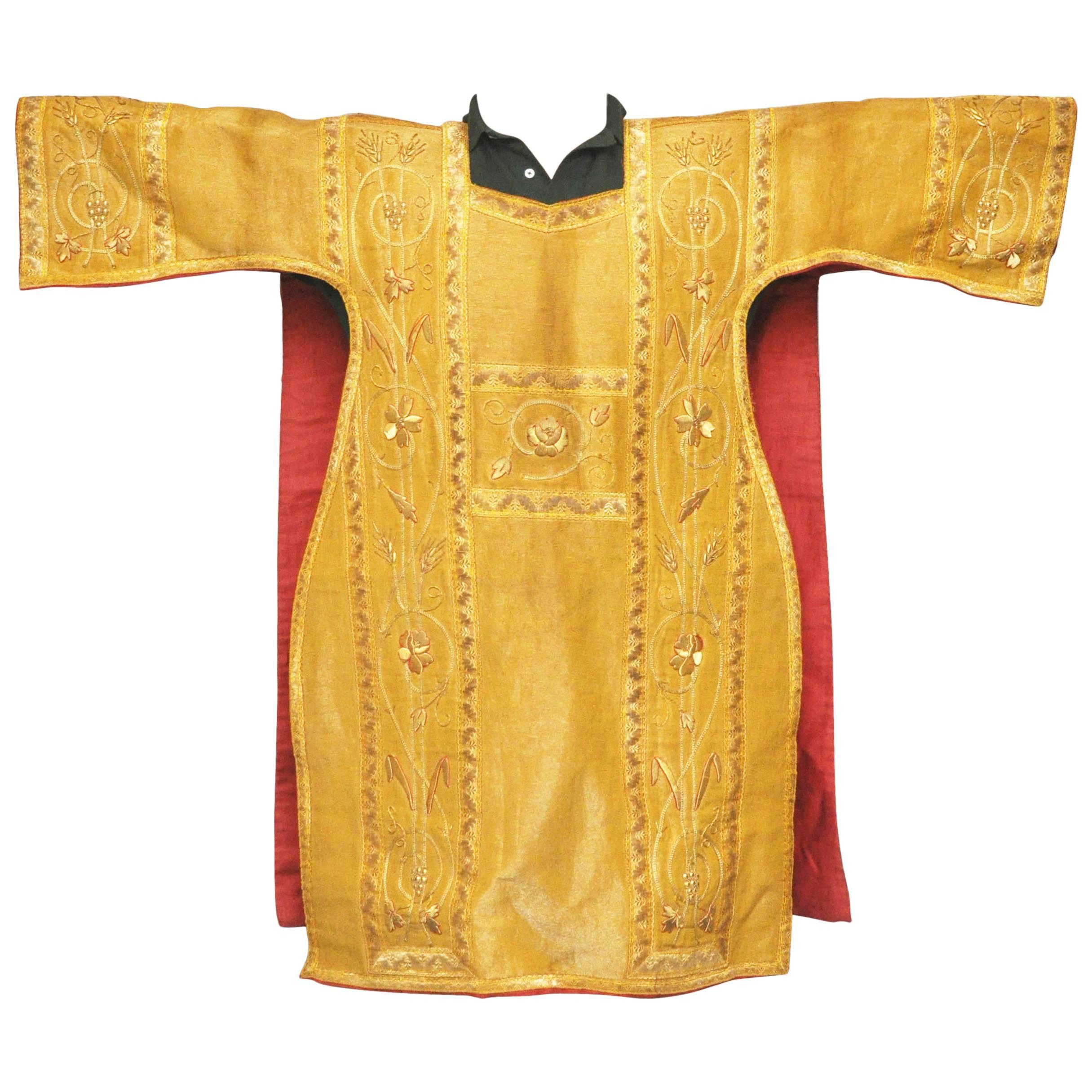 19th Century Religious Silk Vestment For Sale