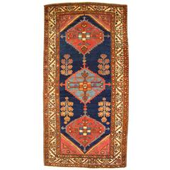 Antique Persian Hamadan Oriental Rug, in Small Runner Size, with Minimal Design 1