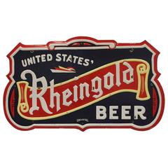 1930s Embossed Porcelain Sign "United States Rheingold Beer"