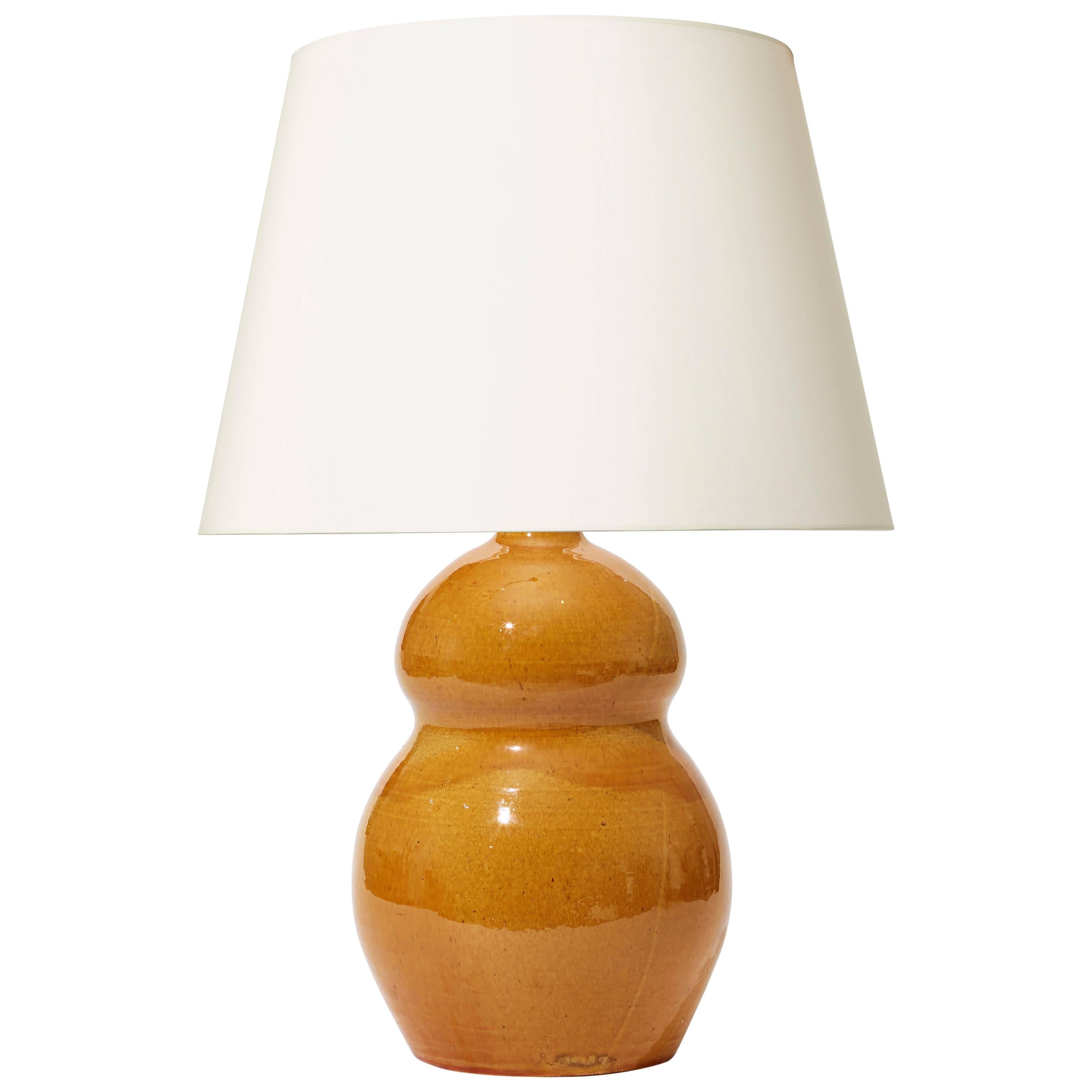 Uranium Yellow Double-Gourd Table Lamp by Kähler For Sale