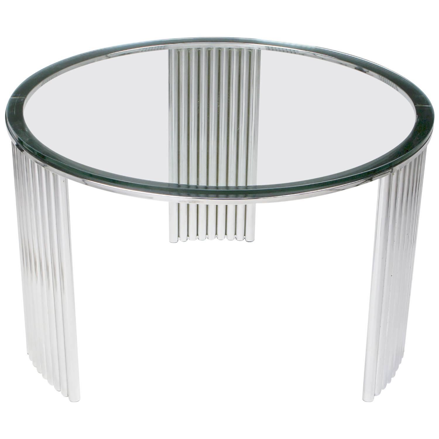 Art Deco Tubular Chrome Coffee Table in the Manner of Vermillion of LA For Sale