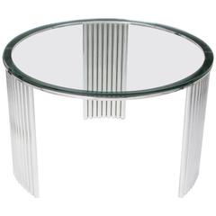 Art Deco Tubular Chrome Coffee Table in the Manner of Vermillion of LA