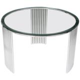 Art-déco-Couchtisch aus Chromrohr in der Art von Vermillion aus LA
