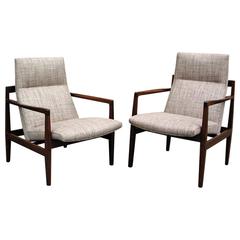 Pair of Jens Risom His and Hers Lounge Chairs