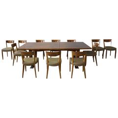 Fine French Art Deco Dining Set by Leleu, Large Table and 12 Chairs 5