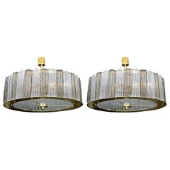Bella coppia di lampadari in vetro di Murano