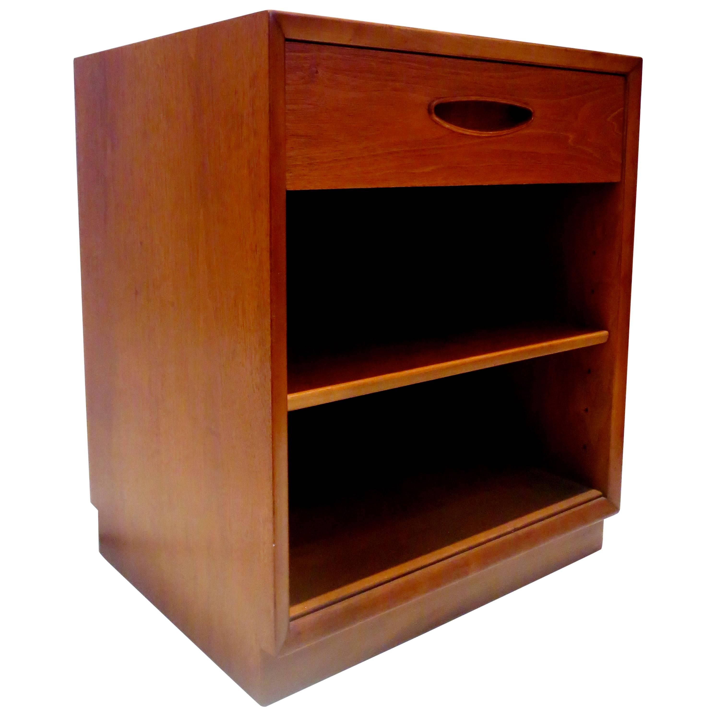 1960s Danish Modern Walnut Single Nightstand by Henredon
