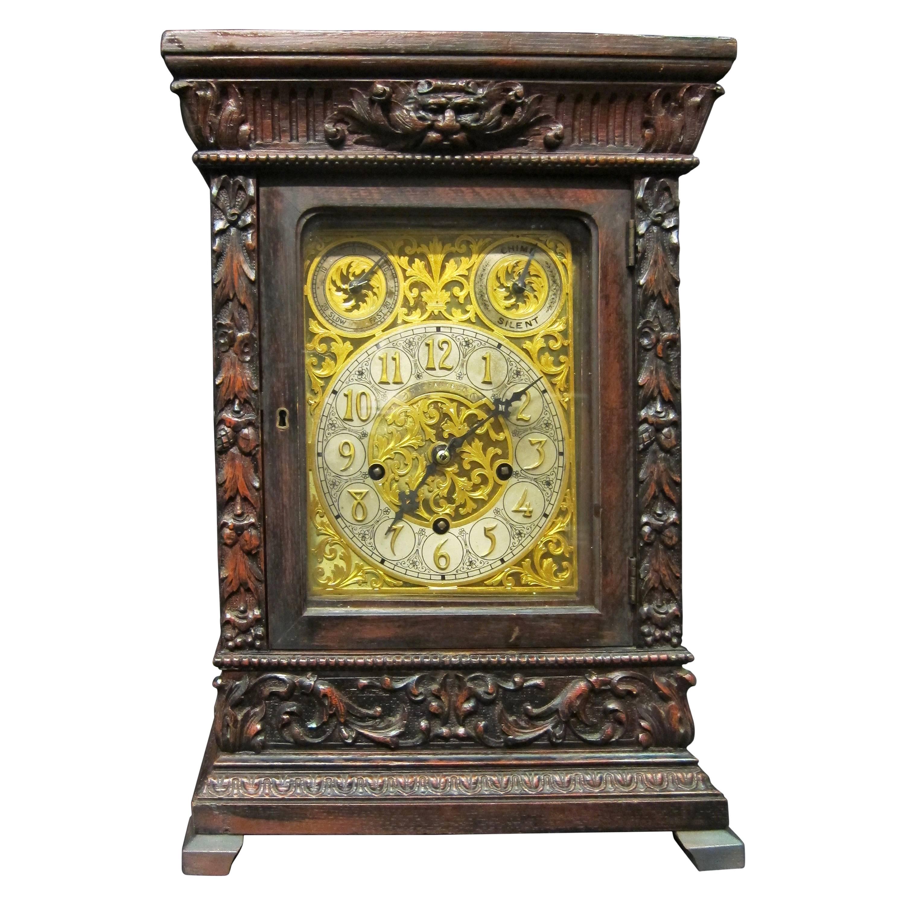 Tiffany & Co. Oak Case Mantel Clock, circa 1900  For Sale